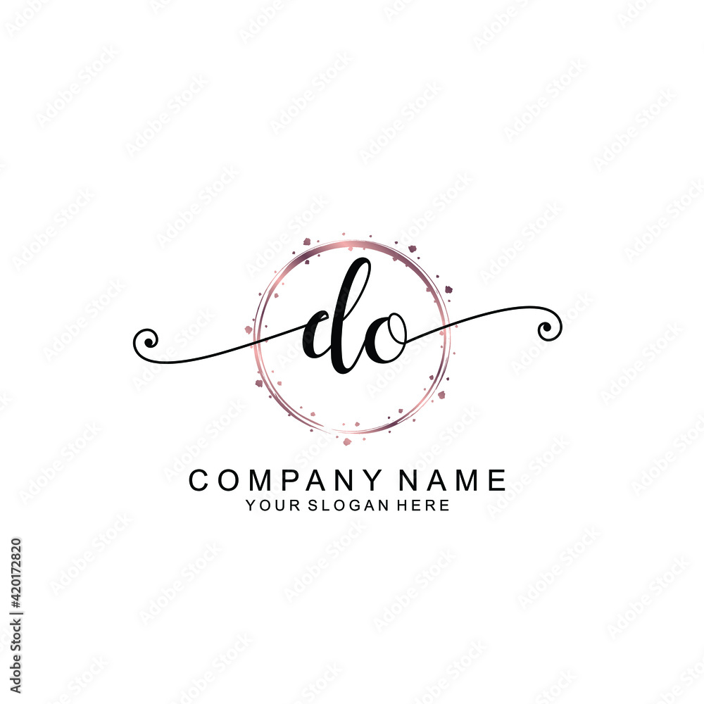 DO beautiful Initial handwriting logo template DO beautiful Initial handwriting logo template