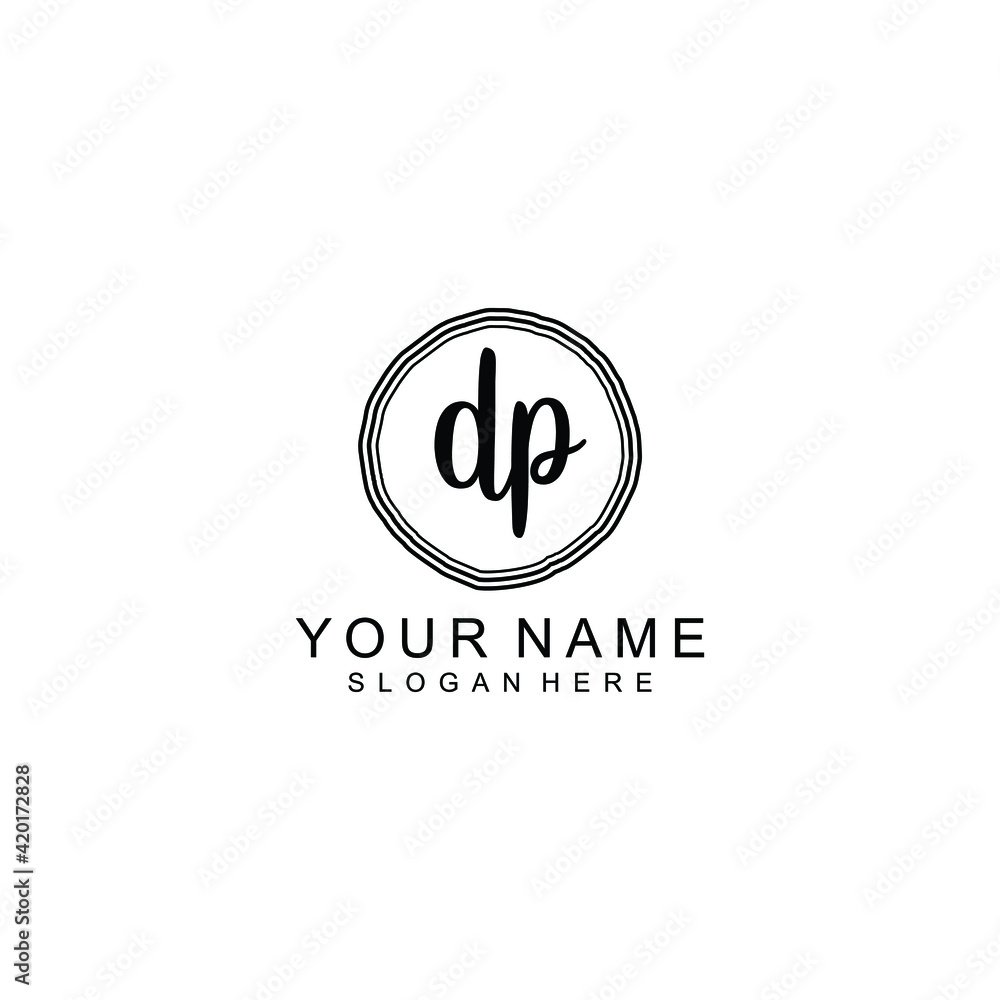 DP beautiful Initial handwriting logo template