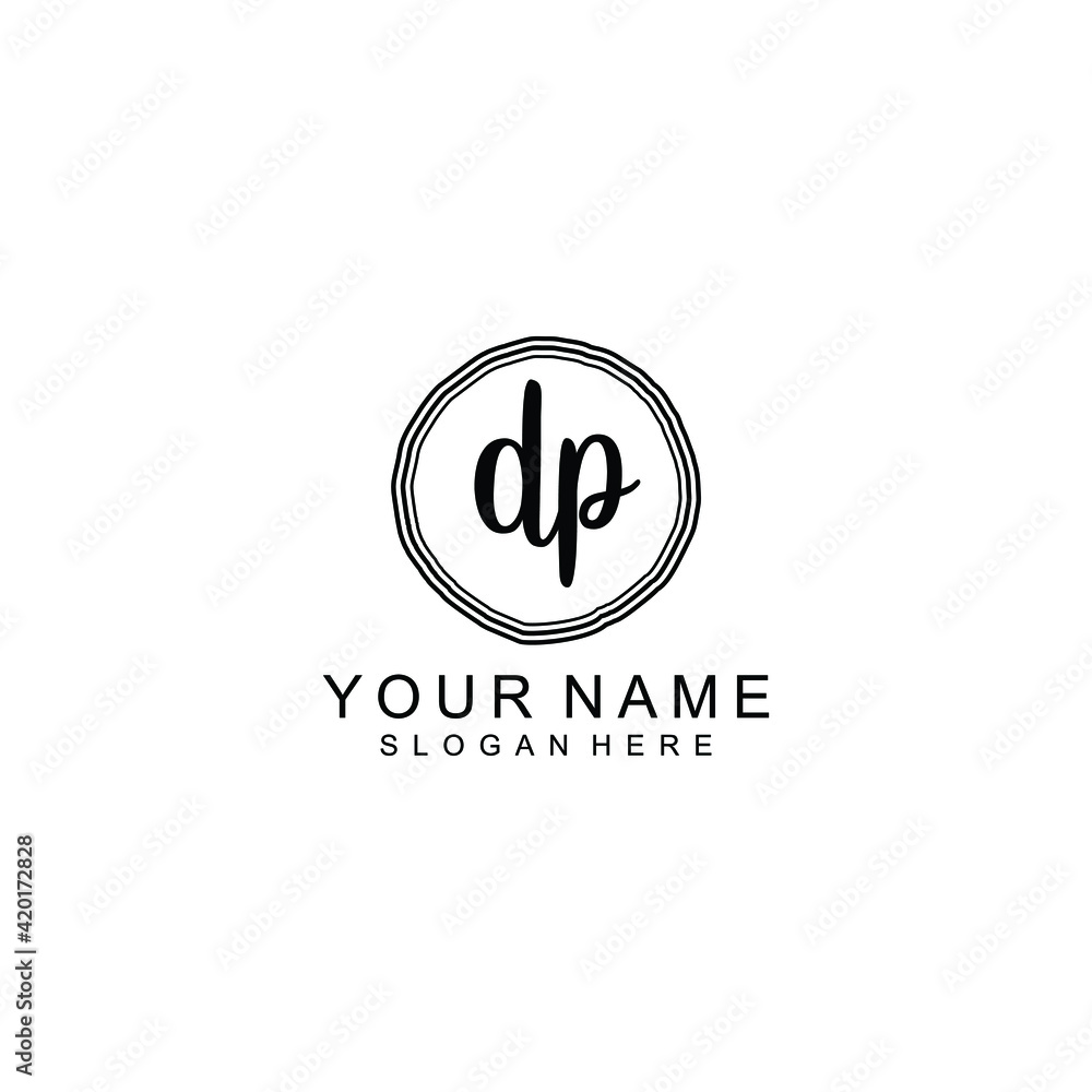 DP beautiful Initial handwriting logo template DP beautiful Initial handwriting logo template