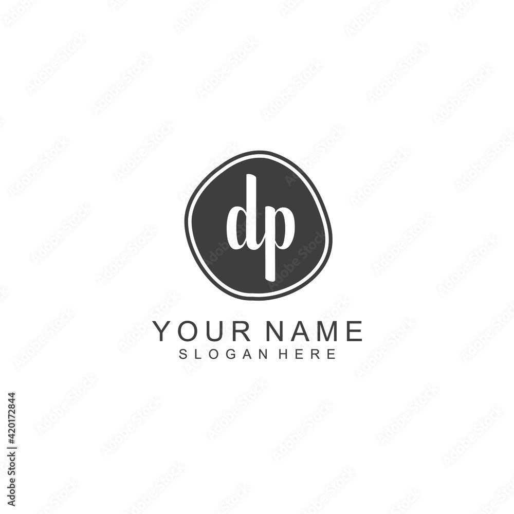 DP beautiful Initial handwriting logo template DP beautiful Initial handwriting logo template