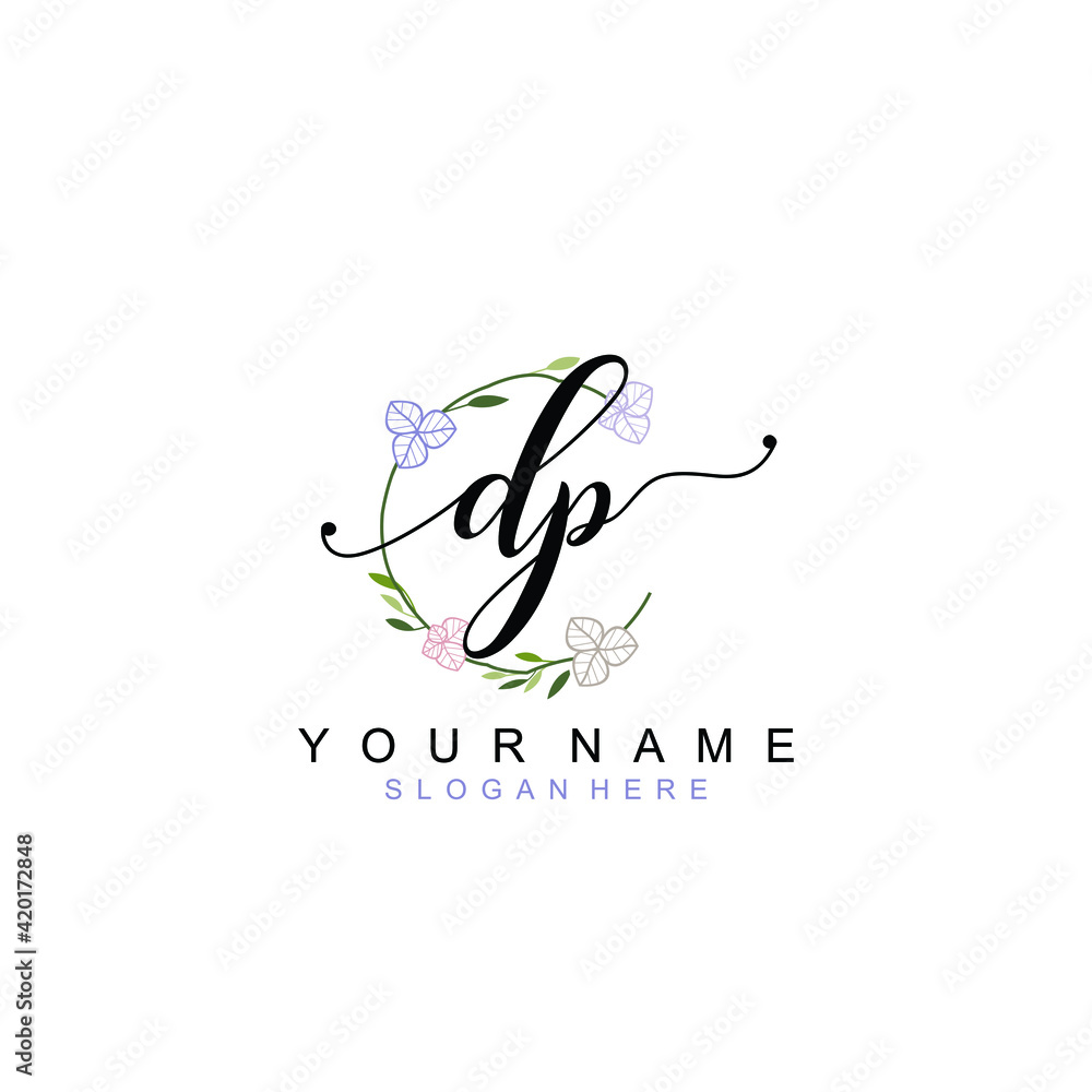 DP beautiful Initial handwriting logo template DP beautiful Initial handwriting logo template
