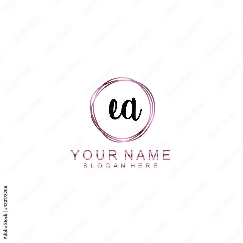 EA beautiful Initial handwriting logo template EA beautiful Initial handwriting logo template