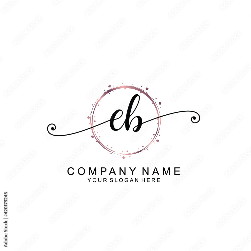 EB beautiful Initial handwriting logo template EB beautiful Initial handwriting logo template