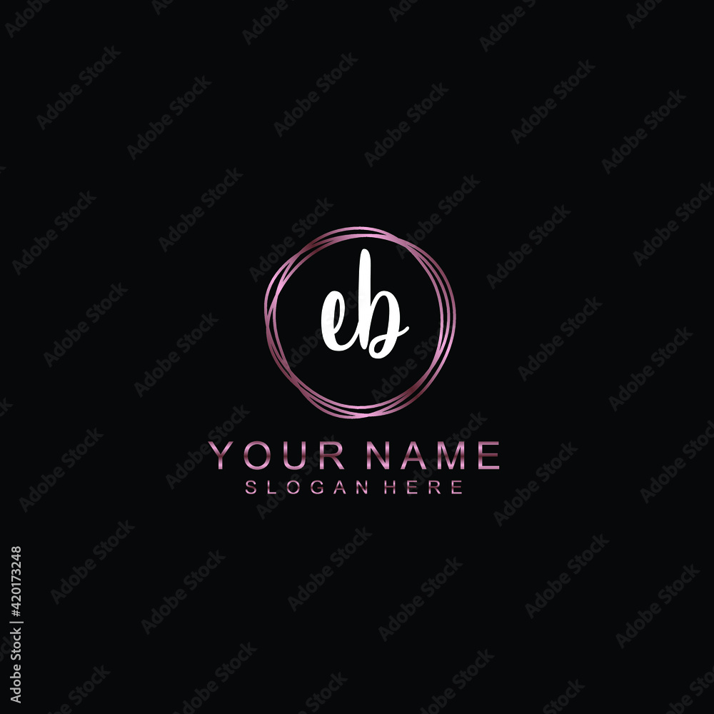 EB beautiful Initial handwriting logo template EB beautiful Initial handwriting logo template
