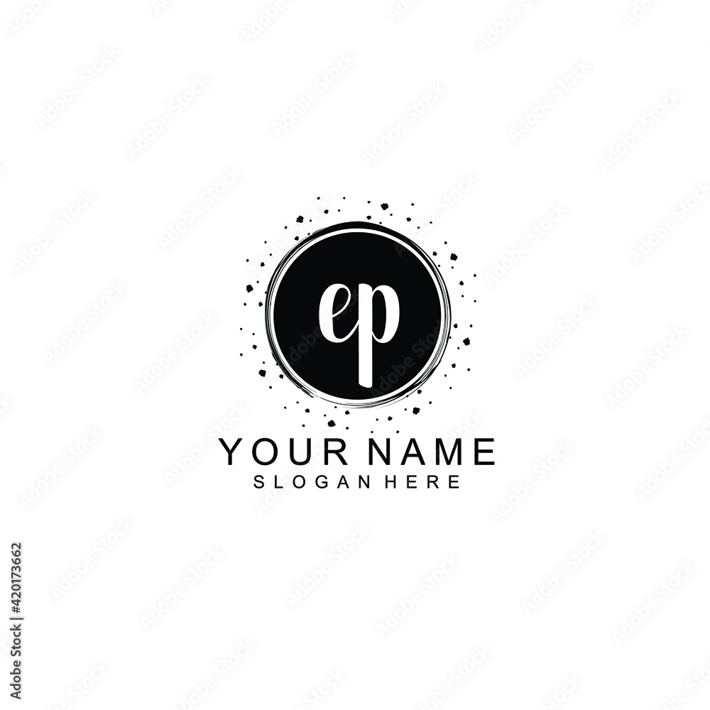 EP beautiful Initial handwriting logo template EP beautiful Initial handwriting logo template