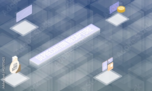 Depreciation recapture concept on abstract design