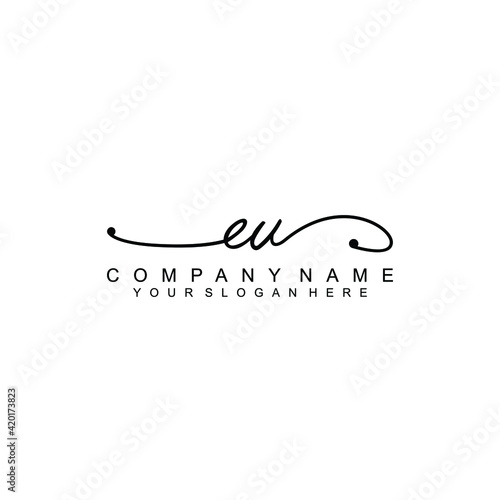 EV beautiful Initial handwriting logo template