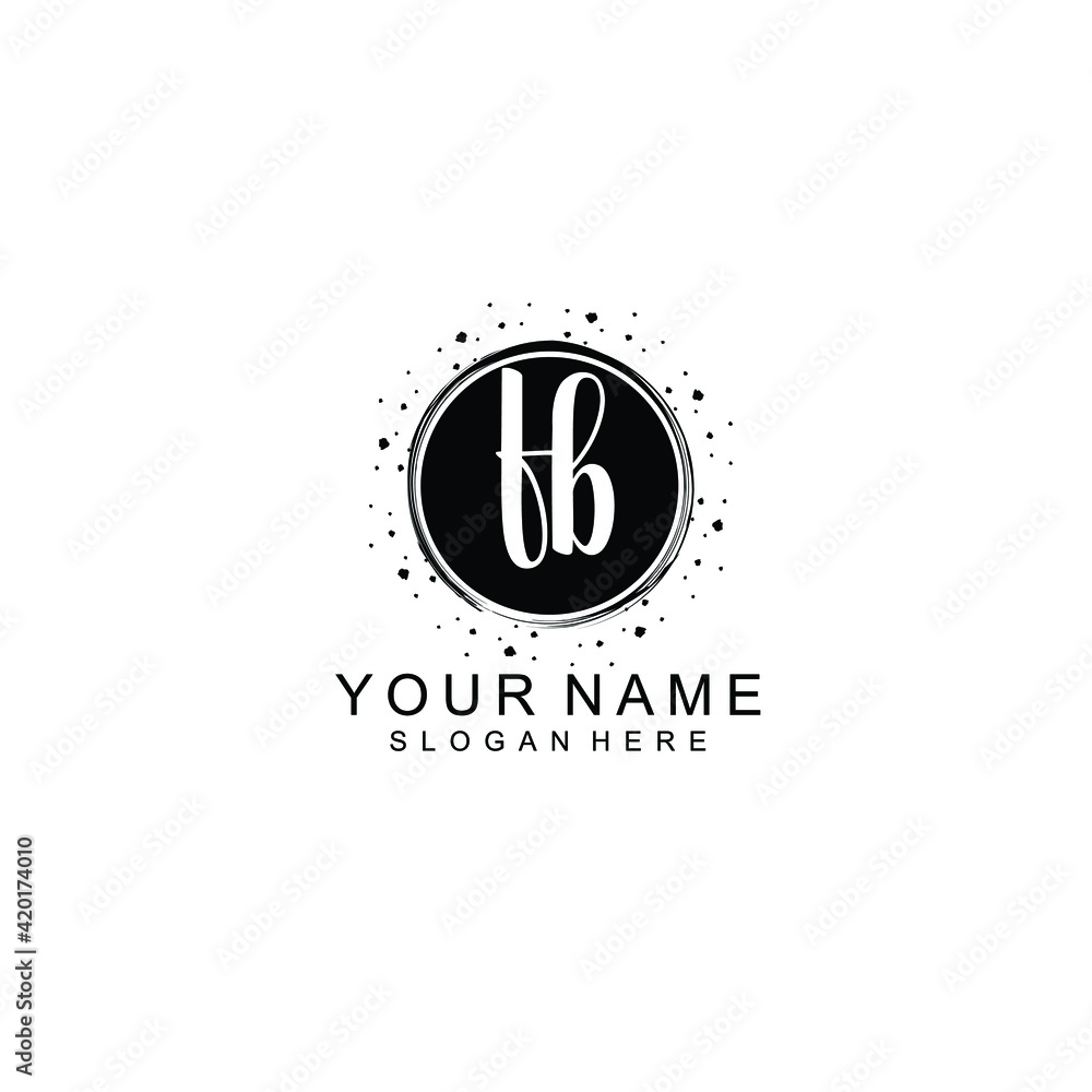 FB beautiful Initial handwriting logo template FB beautiful Initial handwriting logo template