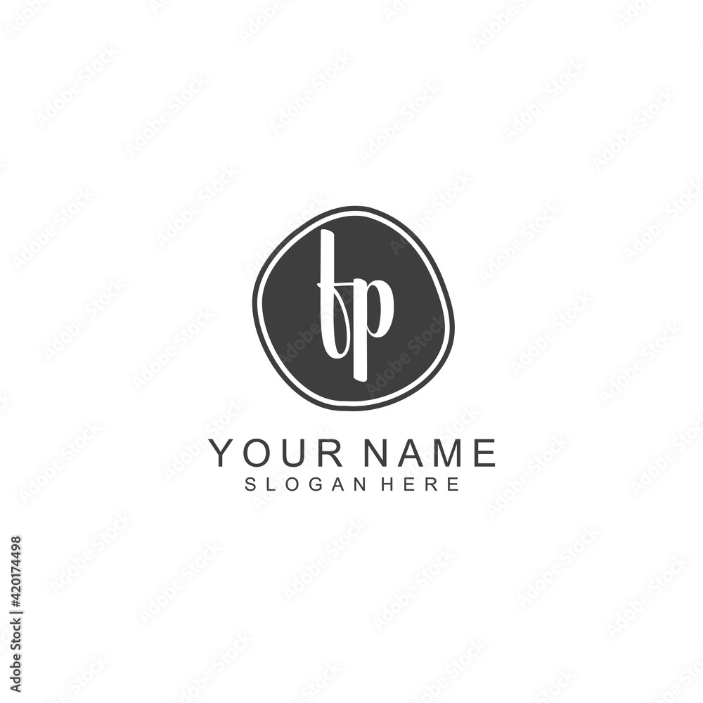 FP beautiful Initial handwriting logo template FP beautiful Initial handwriting logo template