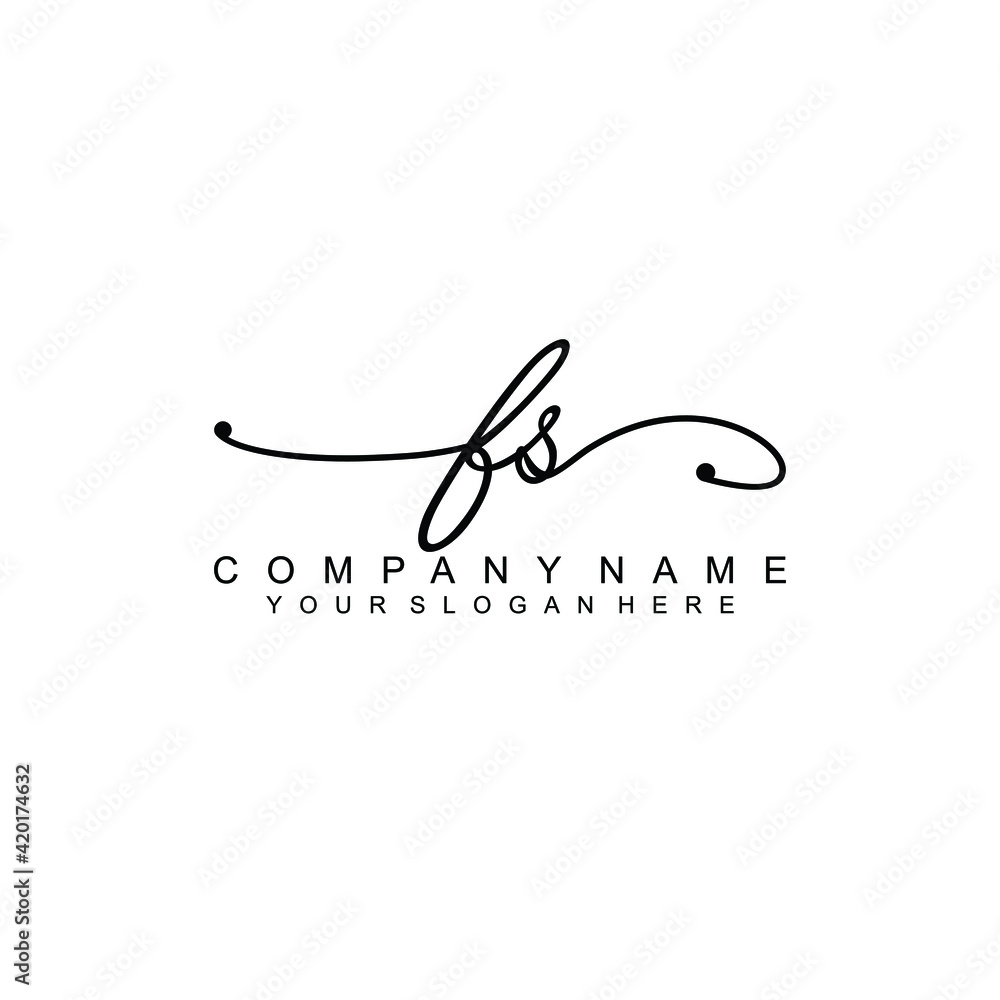 FS beautiful Initial handwriting logo template FS beautiful Initial handwriting logo template
