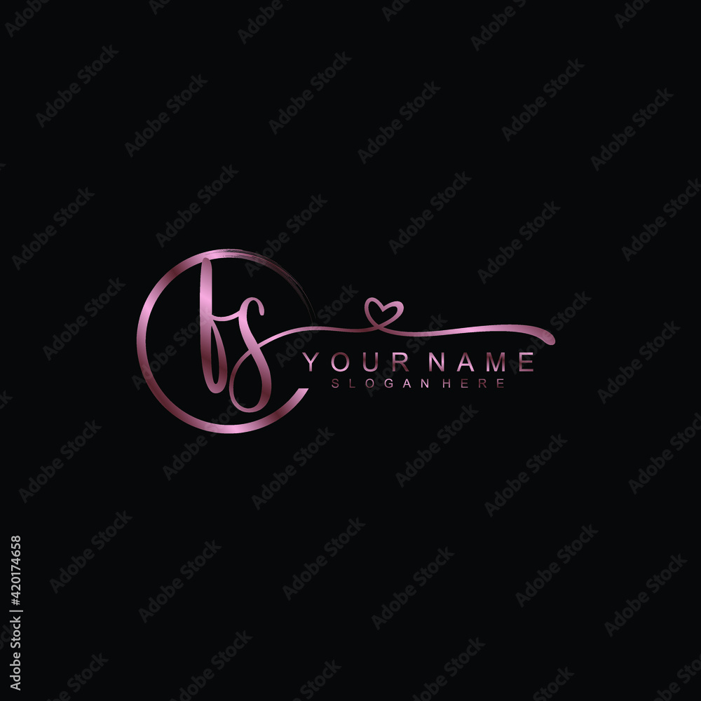 FS beautiful Initial handwriting logo template FS beautiful Initial handwriting logo template