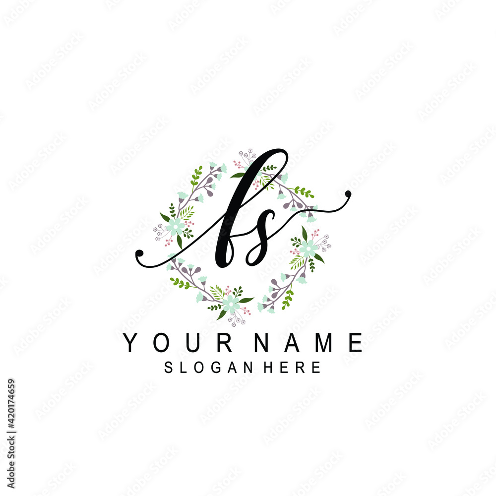 FS beautiful Initial handwriting logo template FS beautiful Initial handwriting logo template