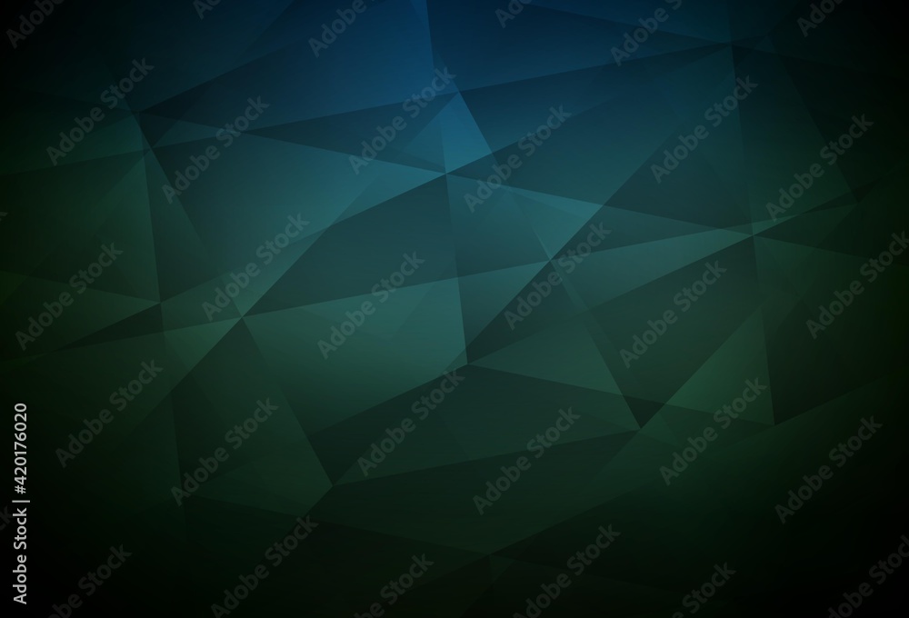 Dark Green vector polygonal pattern.