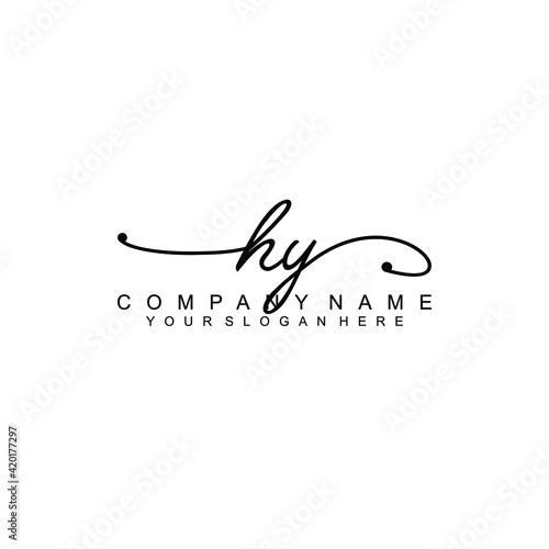 HY beautiful Initial handwriting logo template