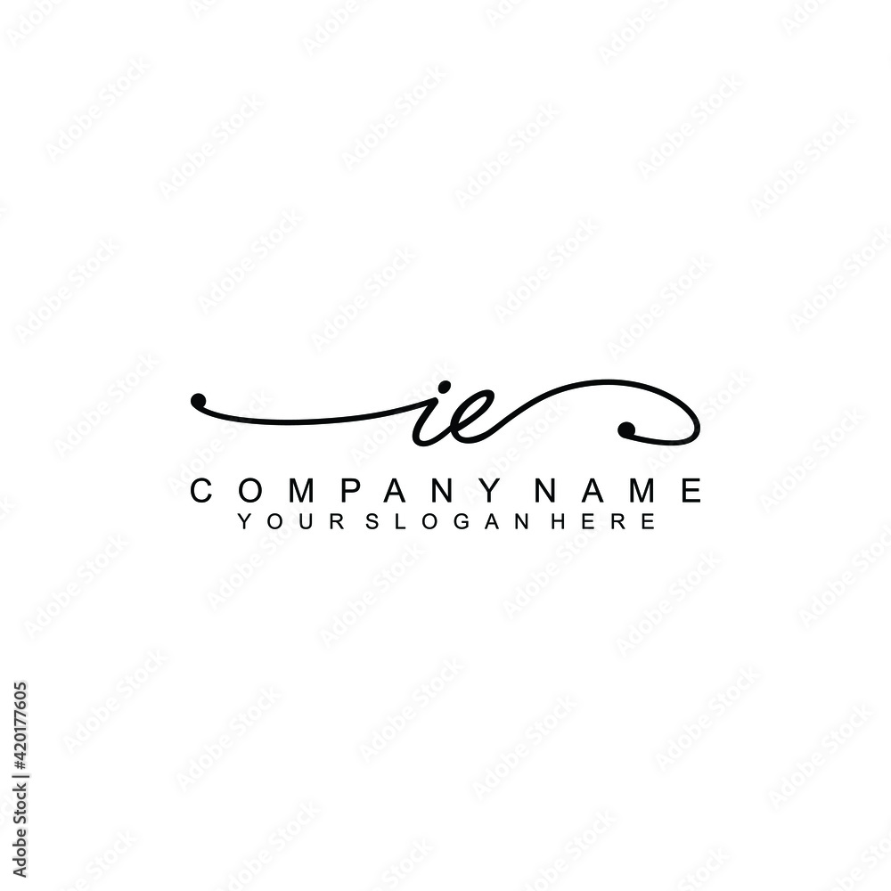IE beautiful Initial handwriting logo template IE beautiful Initial handwriting logo template