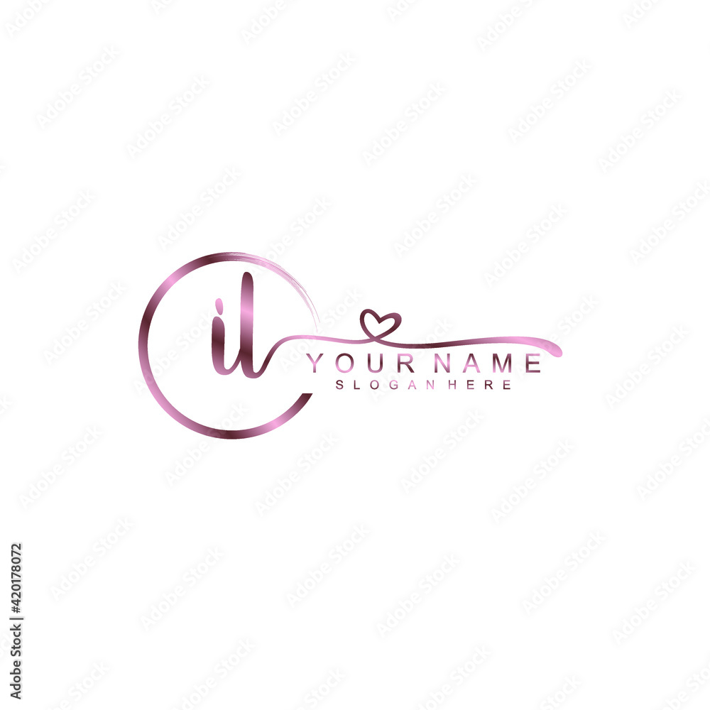 IL beautiful Initial handwriting logo template IL beautiful Initial handwriting logo template