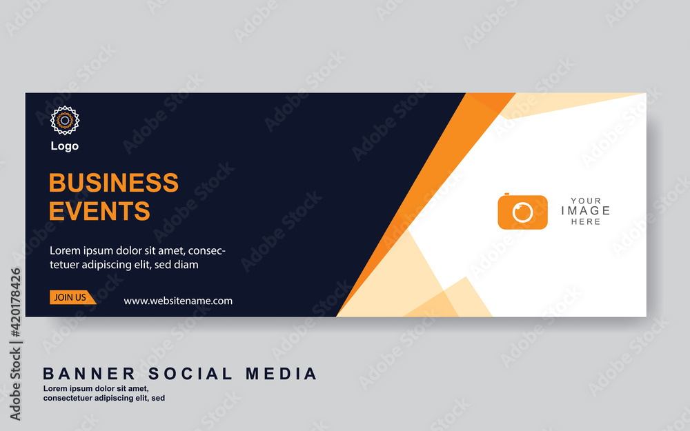 Vector abstract design web banner template. Web Design Elements - Header Design. Abstract geometric web banner template on grey background.Modern banner.