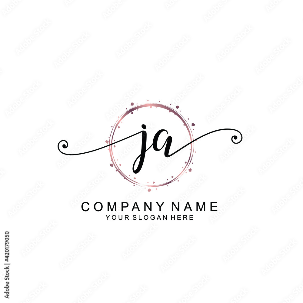 JA beautiful Initial handwriting logo template JA beautiful Initial handwriting logo template