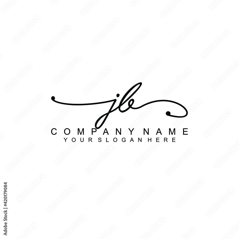 JB beautiful Initial handwriting logo template JB beautiful Initial handwriting logo template