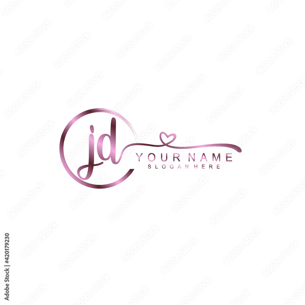 JD beautiful Initial handwriting logo template JD beautiful Initial handwriting logo template