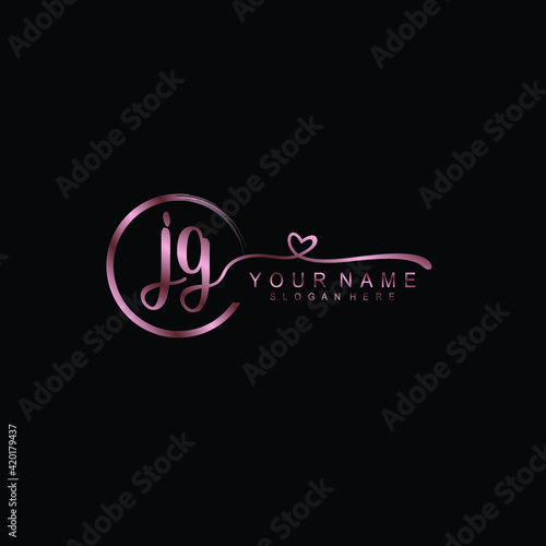 JG beautiful Initial handwriting logo template