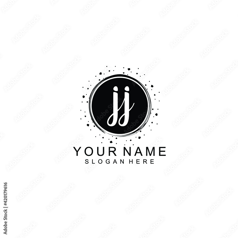 JJ beautiful Initial handwriting logo template JJ beautiful Initial handwriting logo template