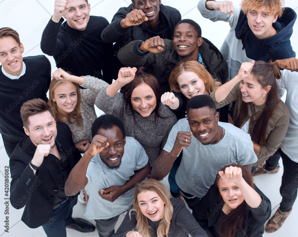 Fototapeta premium large group of diverse young people looking at the camera .