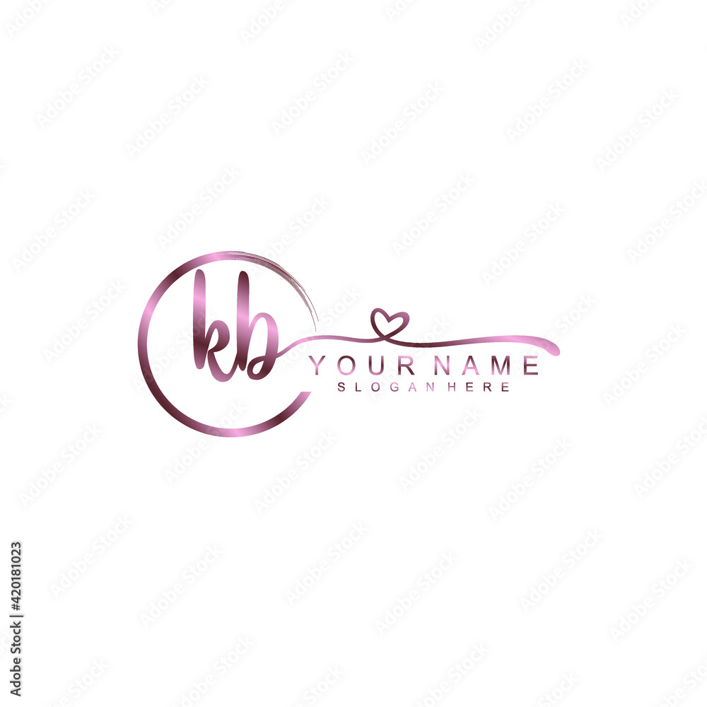 KB beautiful Initial handwriting logo template