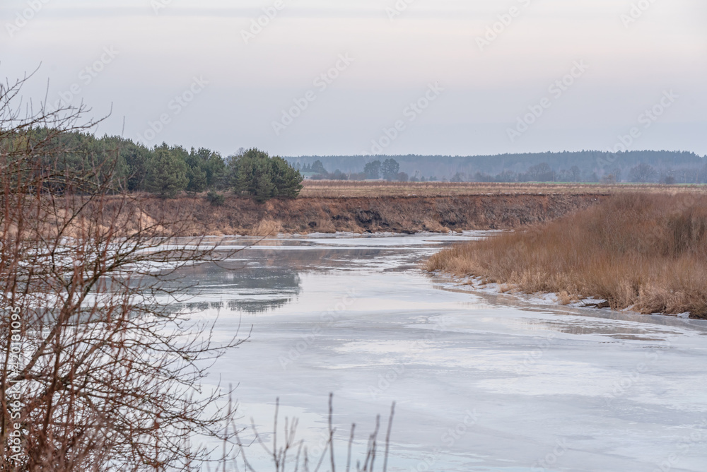 winding river that is still frozen