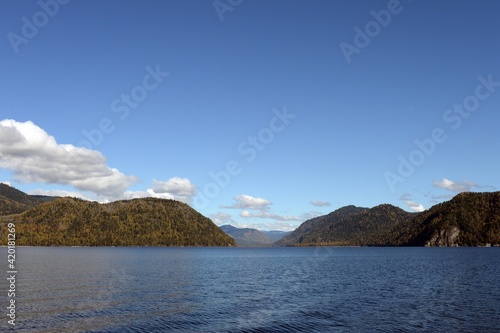 Autumn on Lake Teletskoye. Altai Republic. Western Siberia