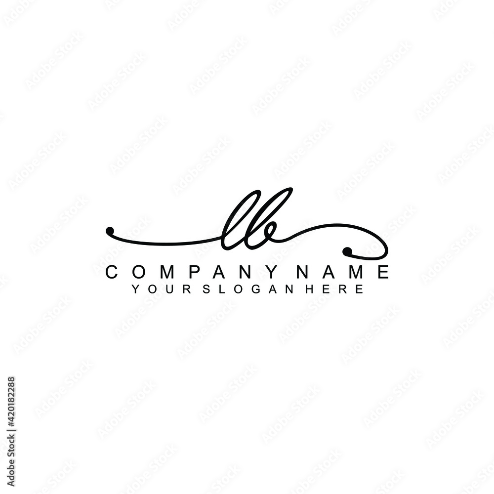 LB beautiful Initial handwriting logo template LB beautiful Initial handwriting logo template