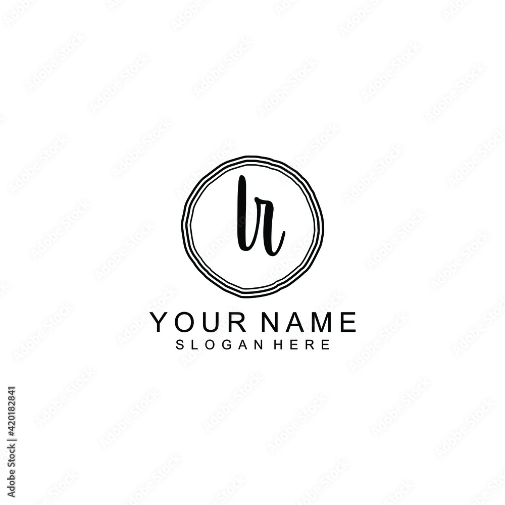 LR beautiful Initial handwriting logo template LR beautiful Initial handwriting logo template