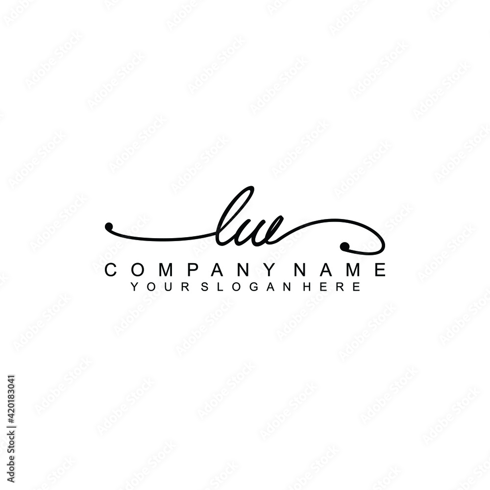 LW beautiful Initial handwriting logo template LW beautiful Initial handwriting logo template