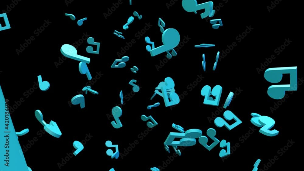 Blue musical notes on black background.
Camera Moving Forward.3d rendering abstract animation. Blue musical notes on black background.
Camera Moving Forward.3d rendering abstract animation.