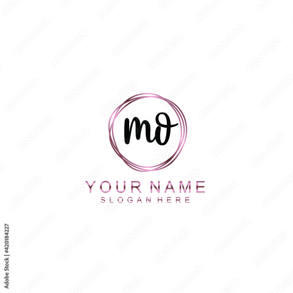 MO beautiful Initial handwriting logo template MO beautiful Initial handwriting logo template