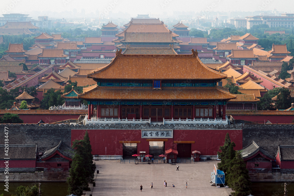 View of the Forbidden City in Beijing, China.