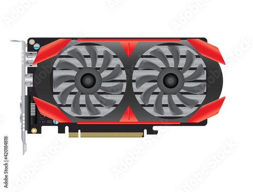Vector Illustration of Graphic Card of computer