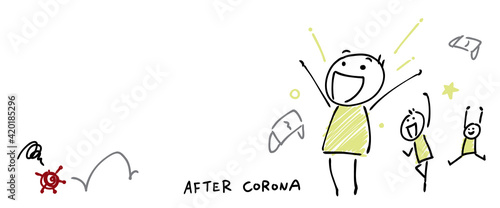 アフターコロナの喜んでいる画像