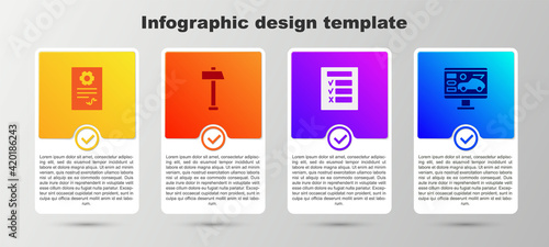 Set Auto service check automotive, Hammer, Car inspection and Diagnostics condition of car. Business infographic template. Vector