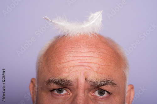 Φωτογραφία Senior old aged head of bald man