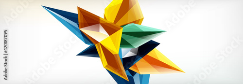 Vector 3d triangles and pyramids abstract background for business or technology presentations, internet posters or web brochure covers