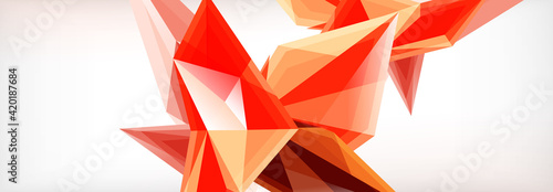 Vector 3d triangles and pyramids abstract background for business or technology presentations, internet posters or web brochure covers