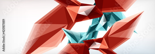 Vector 3d triangles and pyramids abstract background for business or technology presentations, internet posters or web brochure covers