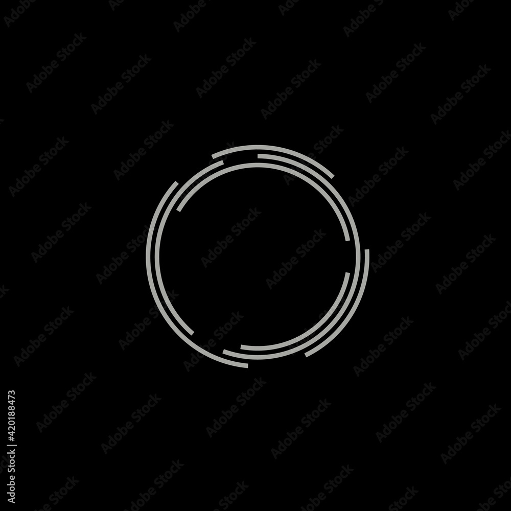 Grey circles line with black background Grey circles line with black background
