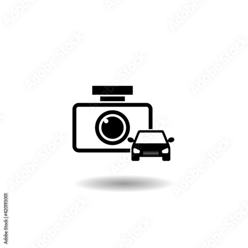 Car DVR icon with shadow