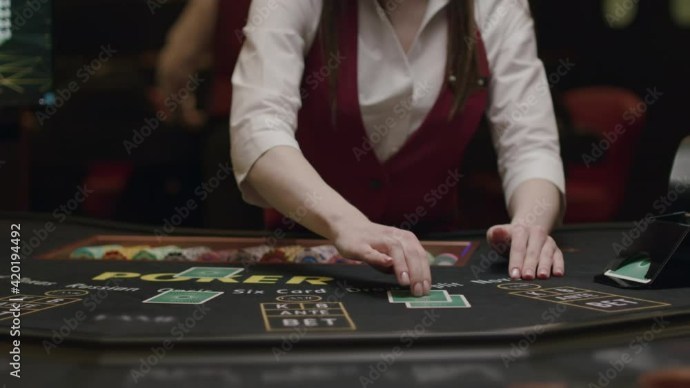 Croupier gambling table in casino Croupier gambling table in casino