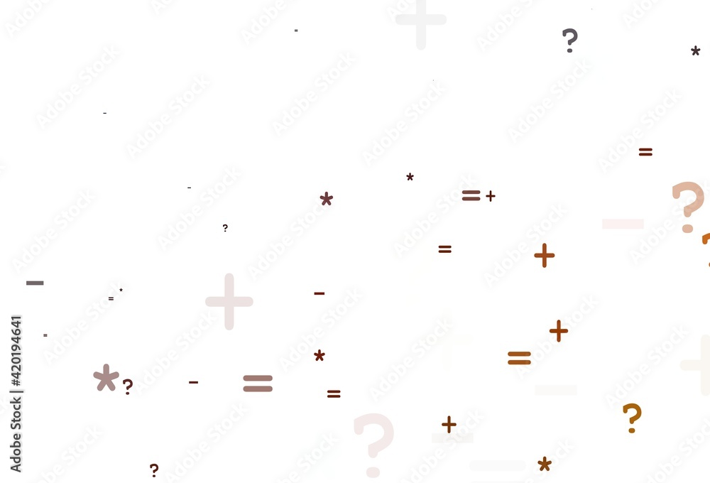 Light Red vector texture with mathematic symbols. Light Red vector texture with mathematic symbols.