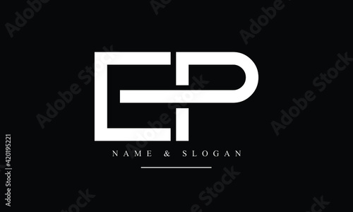 PE, EP, P, E abstract letters logo monogram