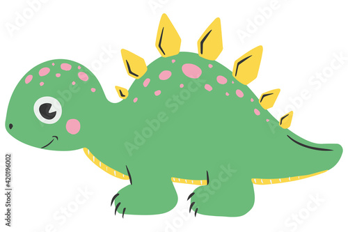 Childish illustration with dinosaurs. Vector childish picture for fabric  textile stock illustration.