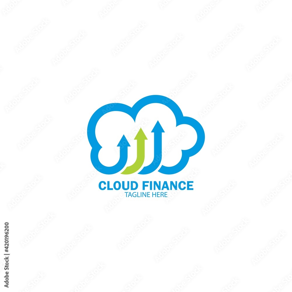 Cloud finance logo vector icon illustration Cloud finance logo vector icon illustration